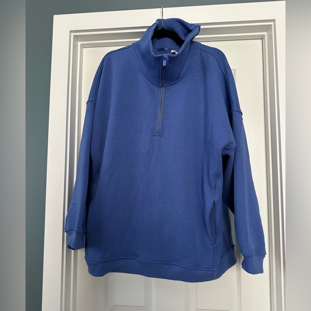 Quarter-Zip Pullover Sweatshirt - Blue